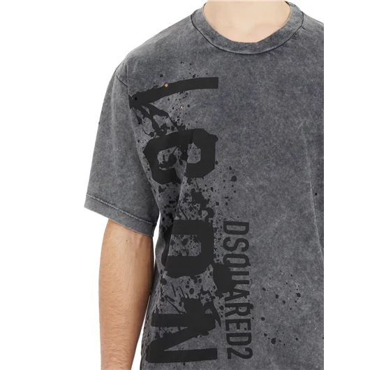 DSQUARED T-SHIRT IN COTONE ROCK WASH