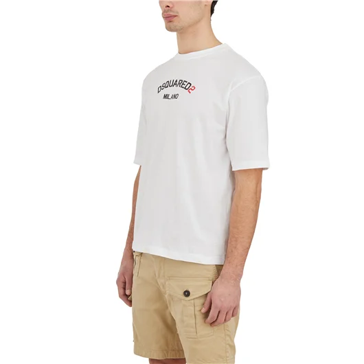 DSQUARED T-SHIRT LOGO IN COTONE