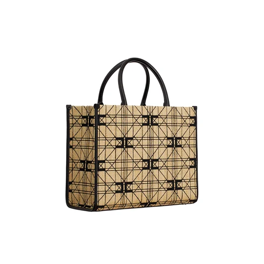 ELISABETTA FRANCHI BORSA SHOPPER IN RAFIA