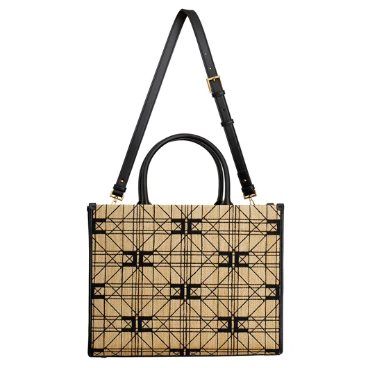 ELISABETTA FRANCHI BORSA SHOPPER IN RAFIA