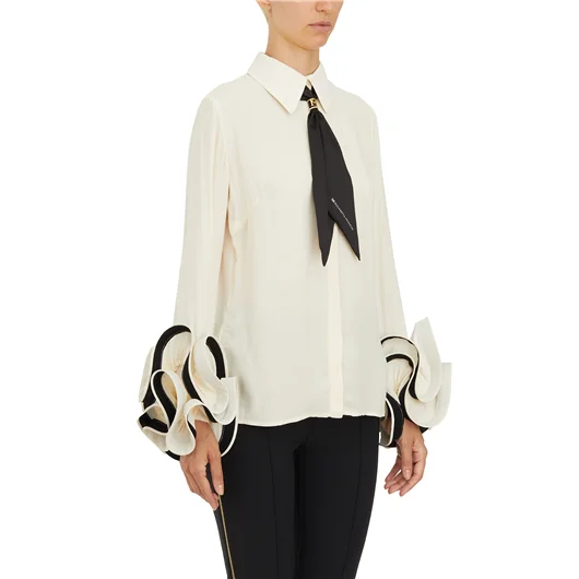 ELISABETTA FRANCHI CAMICIA CON ROUGE E FULARD