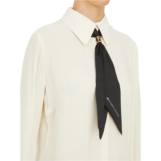ELISABETTA FRANCHI CAMICIA CON ROUGE E FULARD