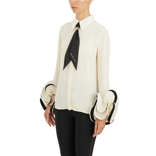 ELISABETTA FRANCHI CAMICIA CON ROUGE E FULARD