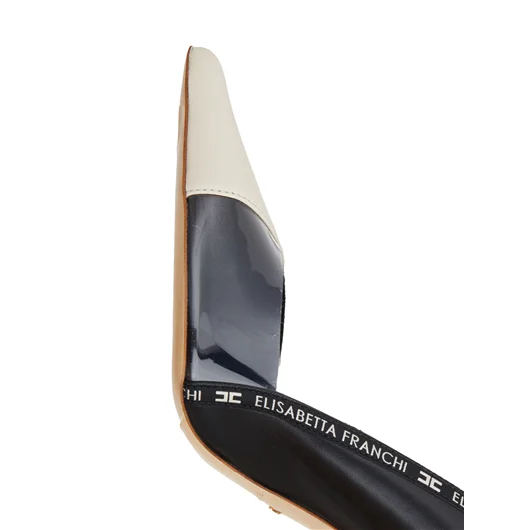 ELISABETTA FRANCHI DECOLLETE' IN PELLE CON NASTRO