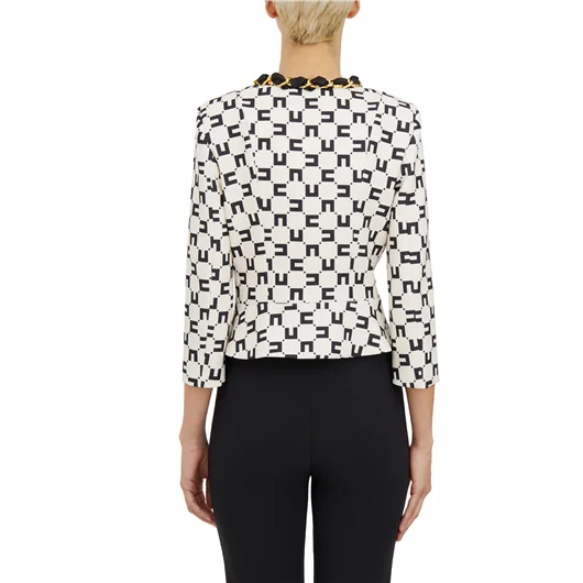 ELISABETTA FRANCHI GIACCA CON CATENA FOULARD