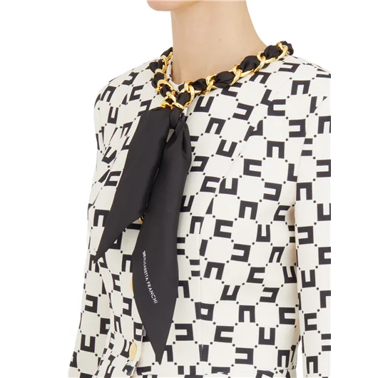 ELISABETTA FRANCHI GIACCA CON CATENA FOULARD