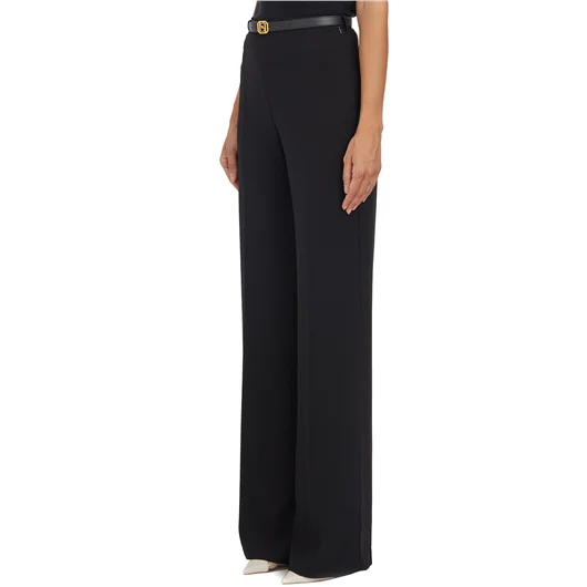 ELISABETTA FRANCHI PANTALONE A PALAZZO IN RASO