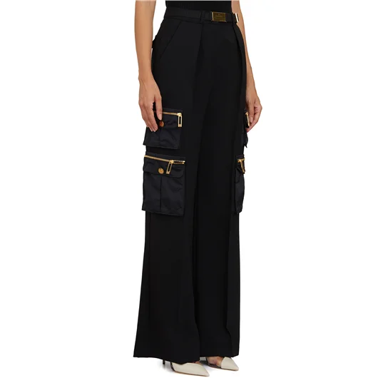 ELISABETTA FRANCHI PANTALONE CON TASCONI E CINTURA