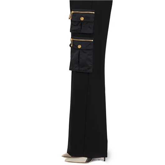 ELISABETTA FRANCHI PANTALONE CON TASCONI E CINTURA