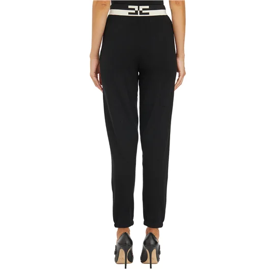 ELISABETTA FRANCHI PANTALONE JOGGER IN VISCOSA
