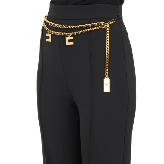 ELISABETTA FRANCHI PANTALONEA PALAZZO CON CINTURA