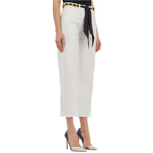 ELISABETTA FRANCHI PANTALONI CON CINTURA A CATENA