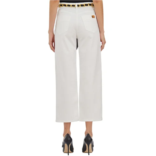 ELISABETTA FRANCHI PANTALONI CON CINTURA A CATENA