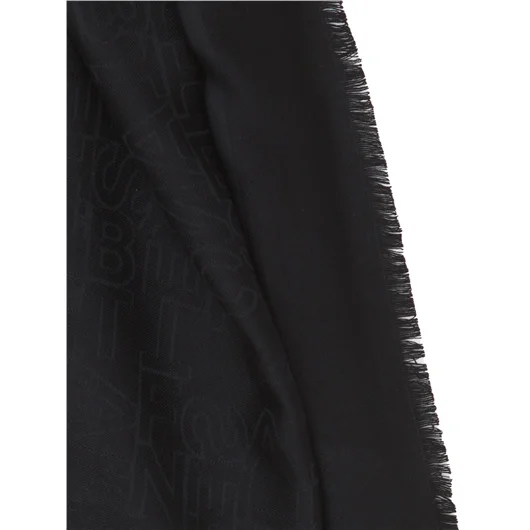 ELISABETTA FRANCHI SCIARPA IN VISCOSA LETTERING