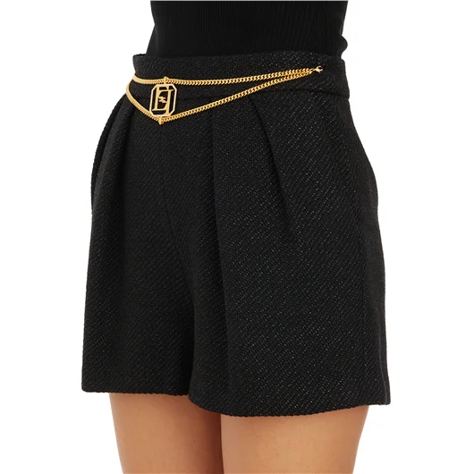 ELISABETTA FRANCHI SHORT IN TWEED LAMINATO