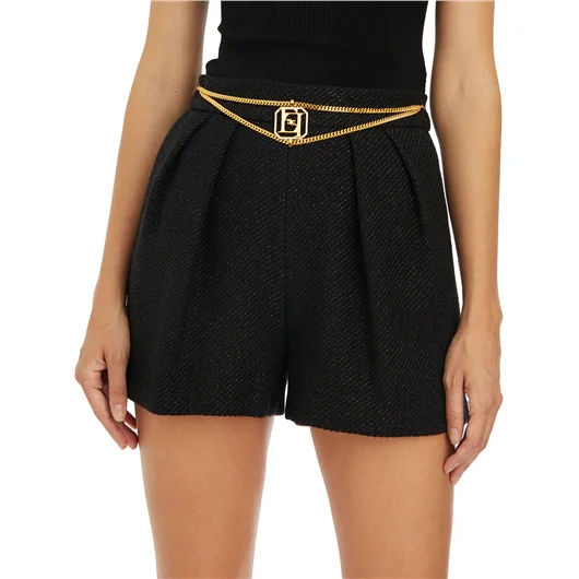 ELISABETTA FRANCHI SHORT IN TWEED LAMINATO