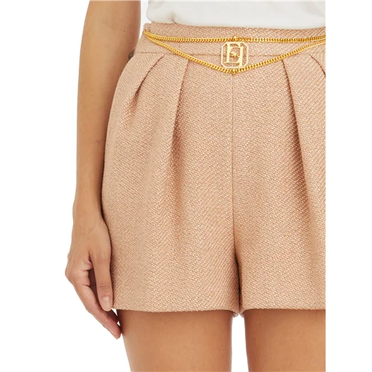 ELISABETTA FRANCHI SHORT IN TWEED LAMINATO