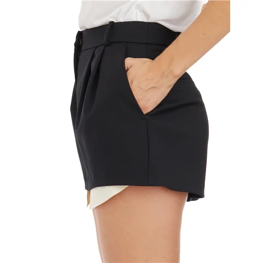 ELISABETTA FRANCHI SHORTS IN FRESCO DI LANA