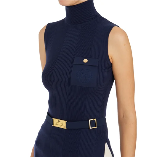 ELISABETTA FRANCHI TOP DOLCEVITA A COSTINE