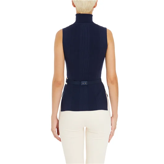 ELISABETTA FRANCHI TOP DOLCEVITA A COSTINE