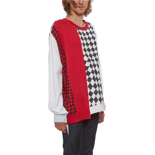 FACETASM FELPA GIROCOLLO CON SCACCHI