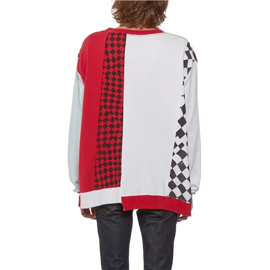 FACETASM FELPA GIROCOLLO CON SCACCHI