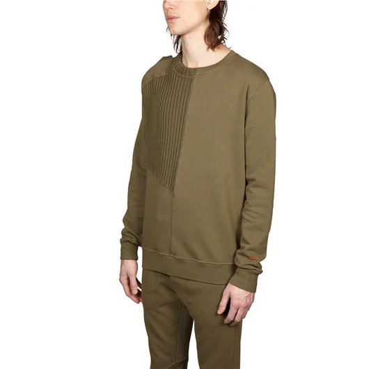 DAMIR DOMA FELPA GIROCOLLO IN COTONE CON INSERTI IN MAGLIA