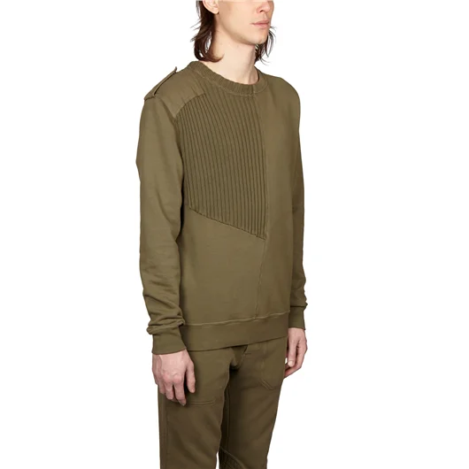 DAMIR DOMA FELPA GIROCOLLO IN COTONE CON INSERTI IN MAGLIA