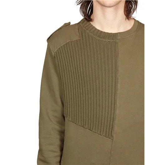 DAMIR DOMA FELPA GIROCOLLO IN COTONE CON INSERTI IN MAGLIA