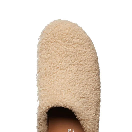 FIGURE DECORATIVE ZOCCOLI IN SHEARLING E LEGNO