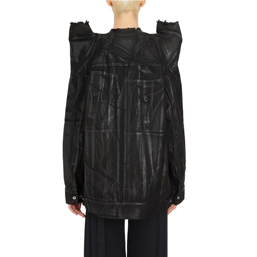 RICK OWENS DRKSHDW GIACCA IN COTONE SPALMATO TEC WORKER