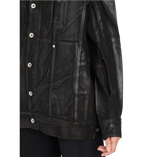 RICK OWENS DRKSHDW GIACCA IN COTONE SPALMATO TEC WORKER