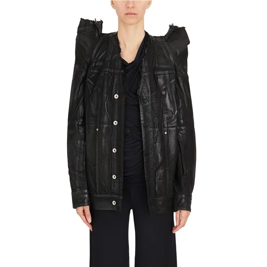 RICK OWENS DRKSHDW GIACCA IN COTONE SPALMATO TEC WORKER