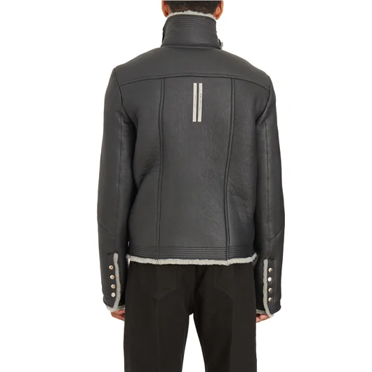 RICK OWENS GIACCA IN MONTONE BAUHAUS JKT BLACK PEARL