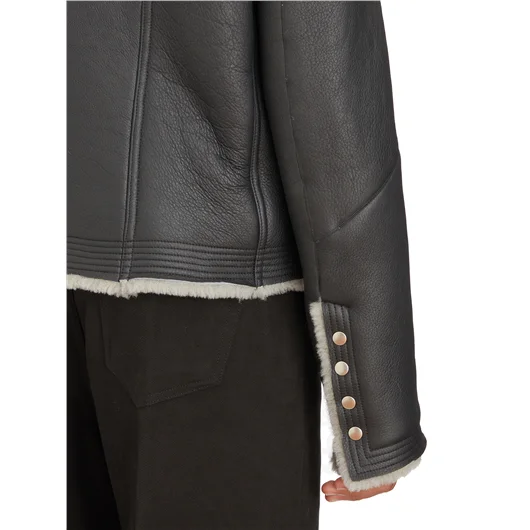 RICK OWENS GIACCA IN MONTONE BAUHAUS JKT BLACK PEARL