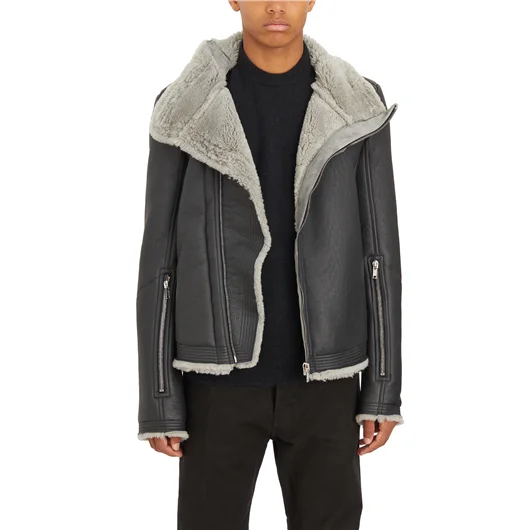 RICK OWENS GIACCA IN MONTONE BAUHAUS JKT BLACK PEARL