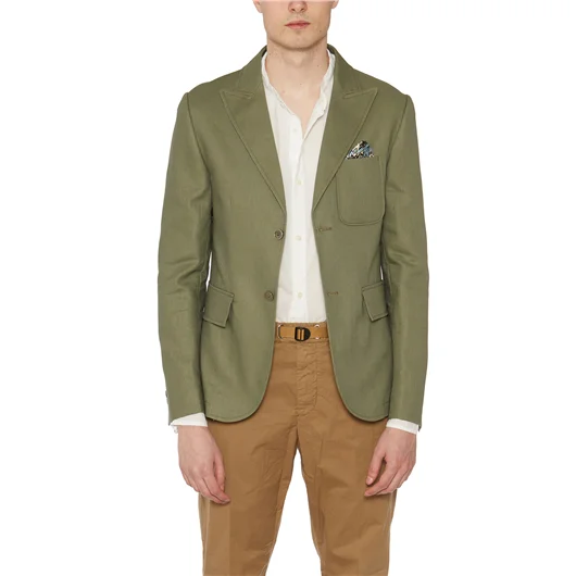 DANIELE ALESSANDRINI GIACCA MONOPETTO IN LINO E COTONE