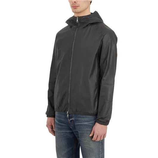 GIORGIO BRATO GIACCA REVERSIBILE IN PELLE CON CAPPUCCIO