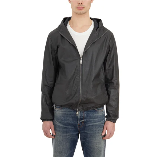 GIORGIO BRATO GIACCA REVERSIBILE IN PELLE CON CAPPUCCIO