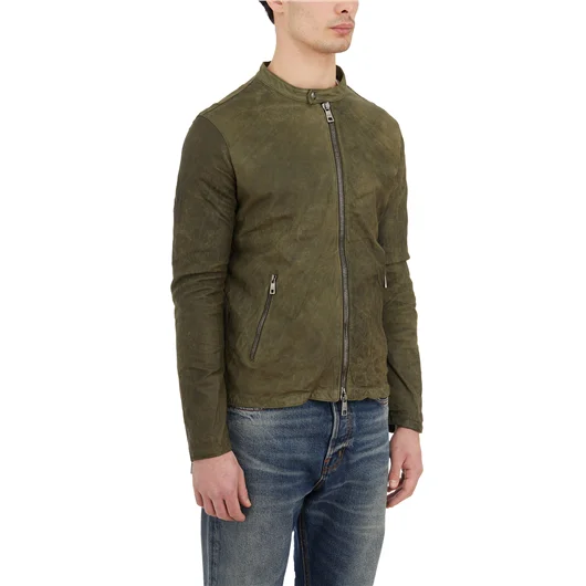 GIORGIO BRATO BIKER IN PELLE D'AGNELLO SMERIGLIATO