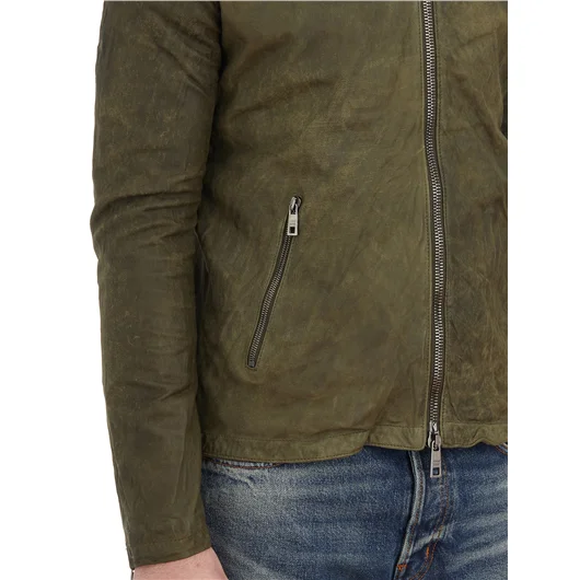 GIORGIO BRATO BIKER IN PELLE D'AGNELLO SMERIGLIATO