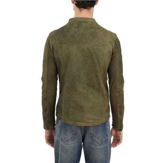 GIORGIO BRATO BIKER IN PELLE D'AGNELLO SMERIGLIATO