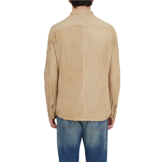 GIORGIO BRATO CAMICIA IN PELLE D'AGNELLO TRAFORATA