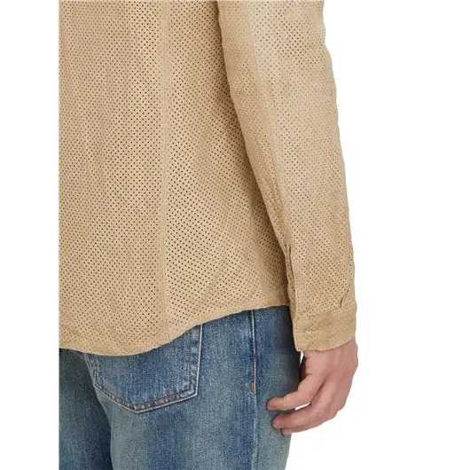 GIORGIO BRATO CAMICIA IN PELLE D'AGNELLO TRAFORATA