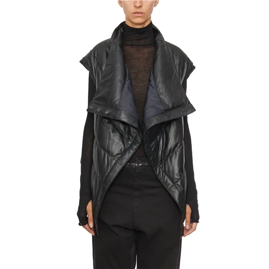 GIORGIO BRATO GILET ASIMMETRICO IN AGNELLO