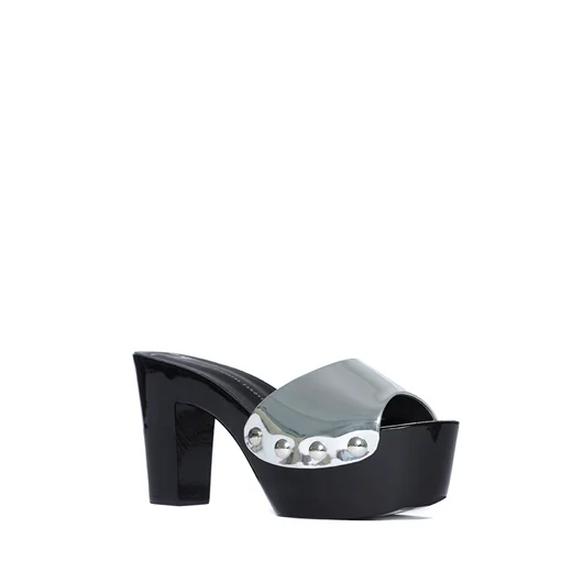 GIUSEPPE ZANOTTI ZOCCOLO IN PELLE METAL