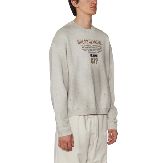 GUESS USA FELPA GIROCOLLO IN COTONE