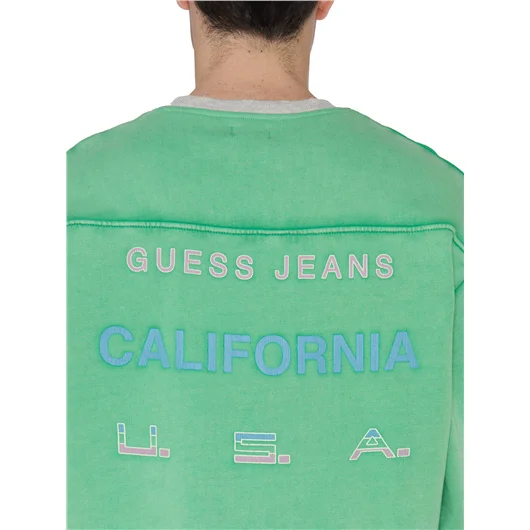GUESS USA FELPA GIROCOLLO IN COTONE