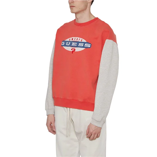 GUESS USA FELPA VINTAGE LOGO IN COTONE