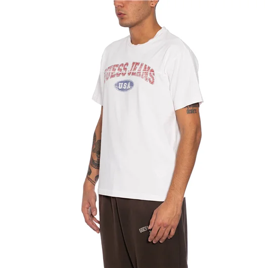 GUESS USA T-SHIRT GIROCOLLO IN COTONE